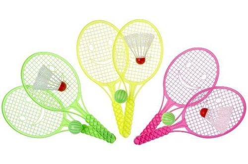 Tennis Set mit Ball und Federball, 27,5x11,5cm 12st./Pak