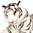 Plüsch Tiger weiß, liegend, 60 cm